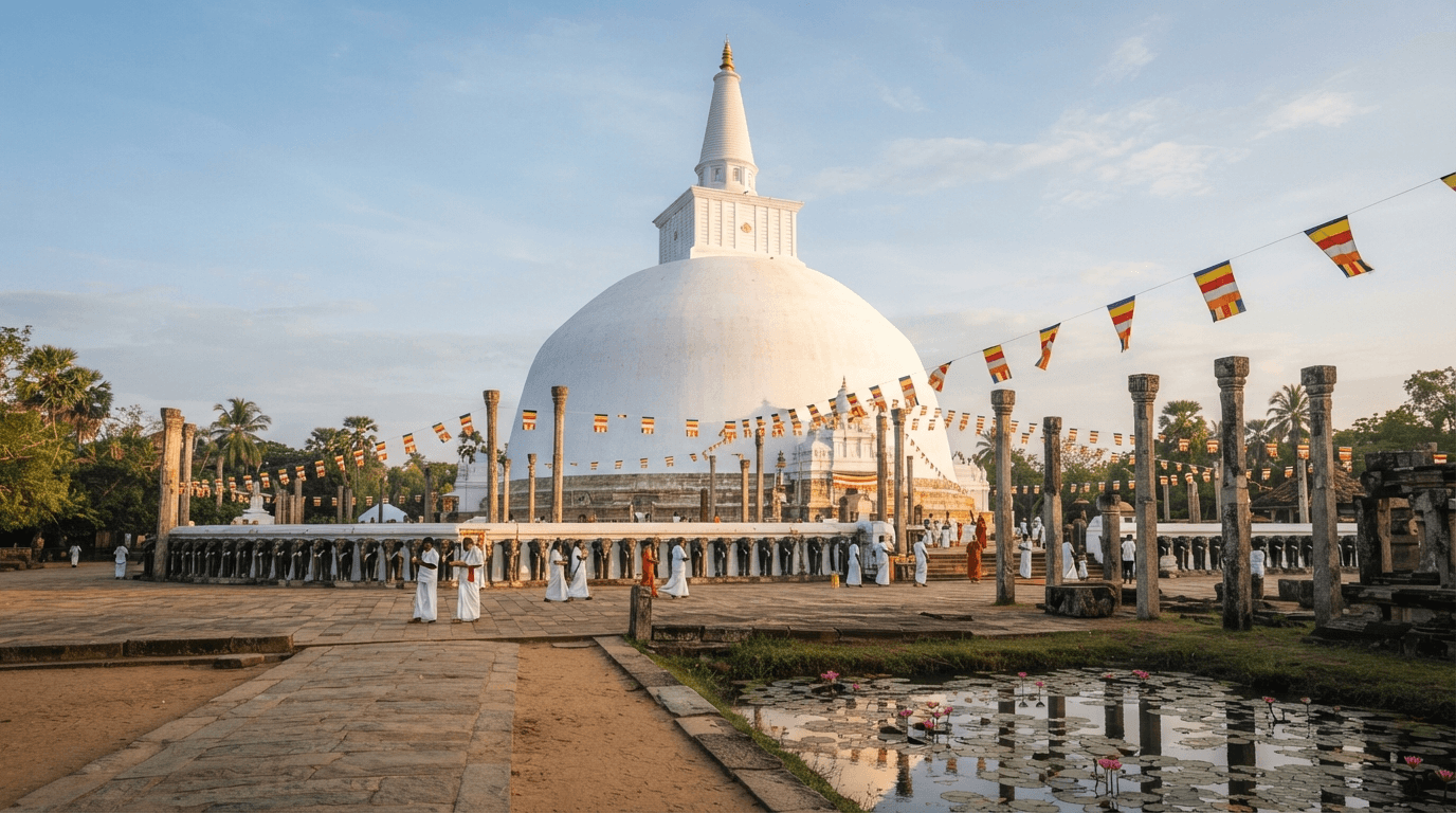 The Ruwanwelisaya stupa in Anuradhapura